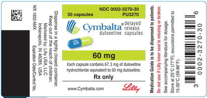PACKAGE LABEL- Cymbalta 60 mg, bottle of 30
