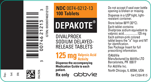 depakote 125 mg 100 ct