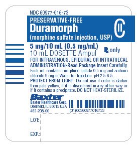 Duramorph representative container label
