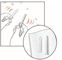 12. Shake off any extra water from the plunger and oral syringe barrel, and allow them to air dry until next use.