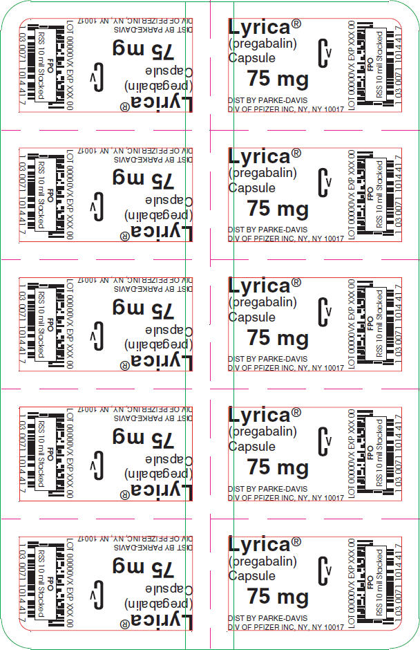 PRINCIPAL DISPLAY PANEL - 75 mg Capsule Blister Pack