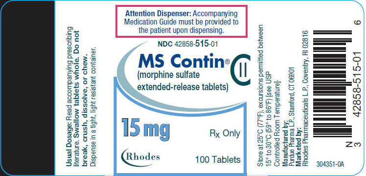 PRINCIPAL DISPLAY PANEL - 15 mg Tablet Bottle Label