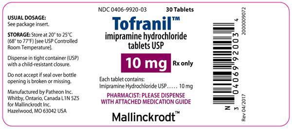 PRINCIPAL DISPLAY PANEL Tofranil 10 mg
