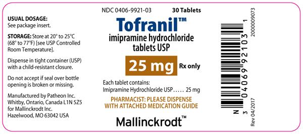 PRINCIPAL DISPLAY PANEL Tofranil 25 mg