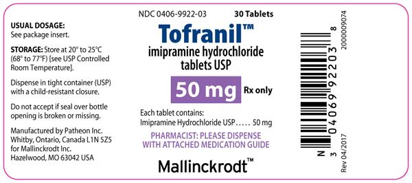PRINCIPAL DISPLAY PANEL Tofranil 50 mg